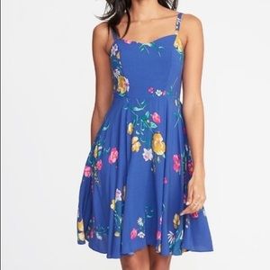 Blue Floral Cami Swing Dress
